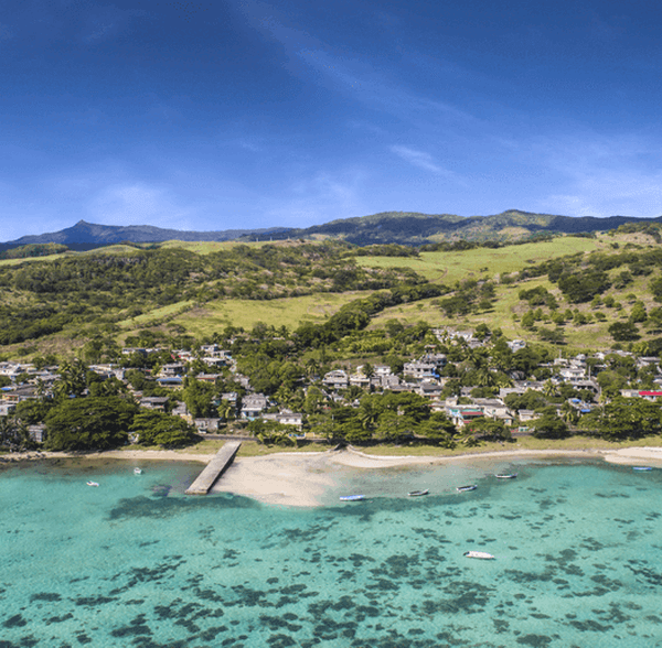 View of the sky of the village of Baie du Cap