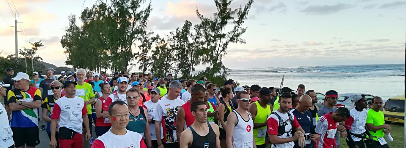 The Mauritius Marathon makes its way past Anbalaba at Baie du Cap